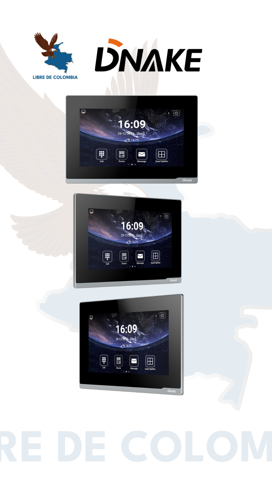 E416 Monitor de interiores Android 10 de 7 "